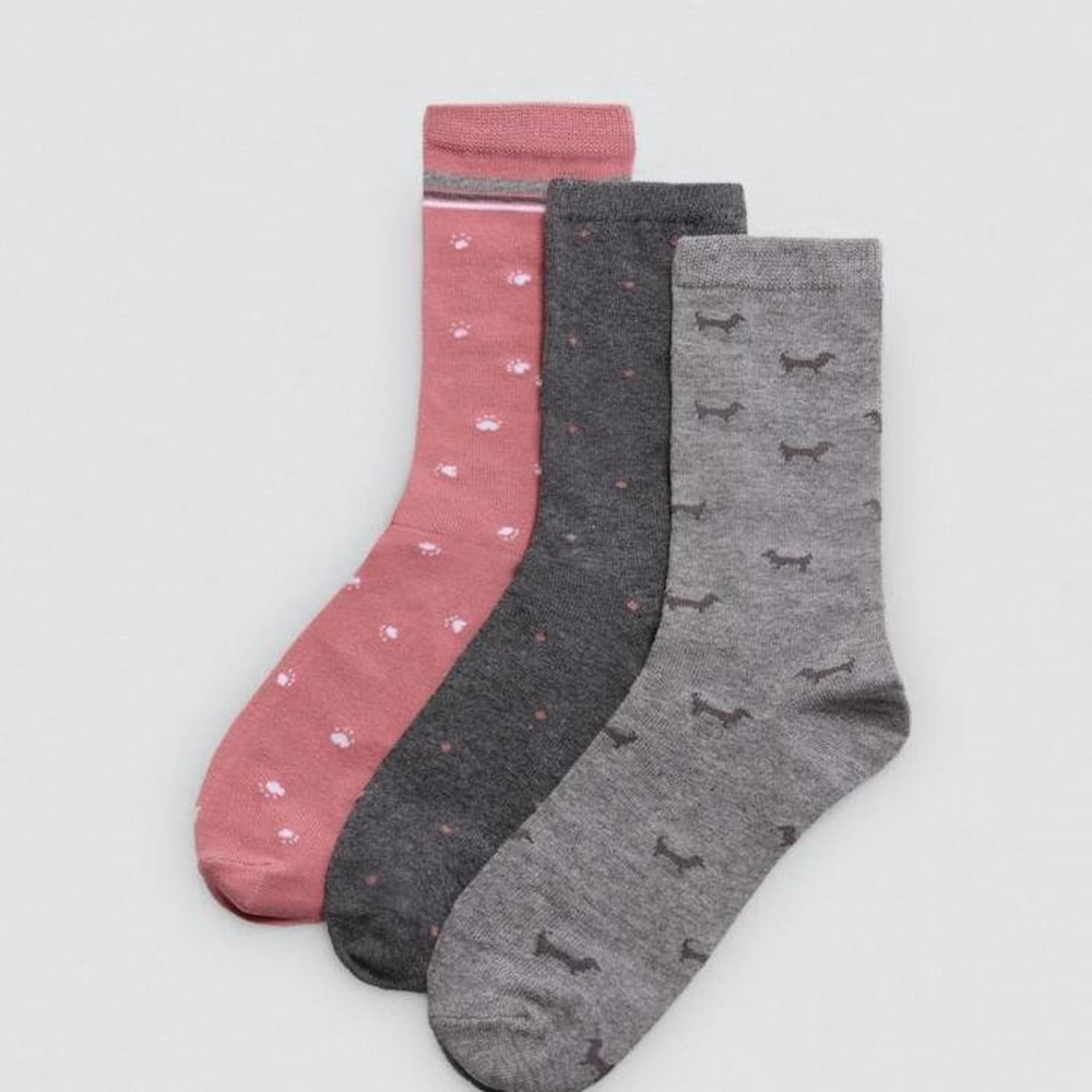 Pack de 3 calcetines de mujer con estampado discreto
