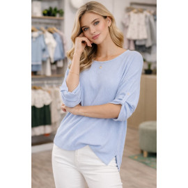 Camiseta de punto fino con manga regulable