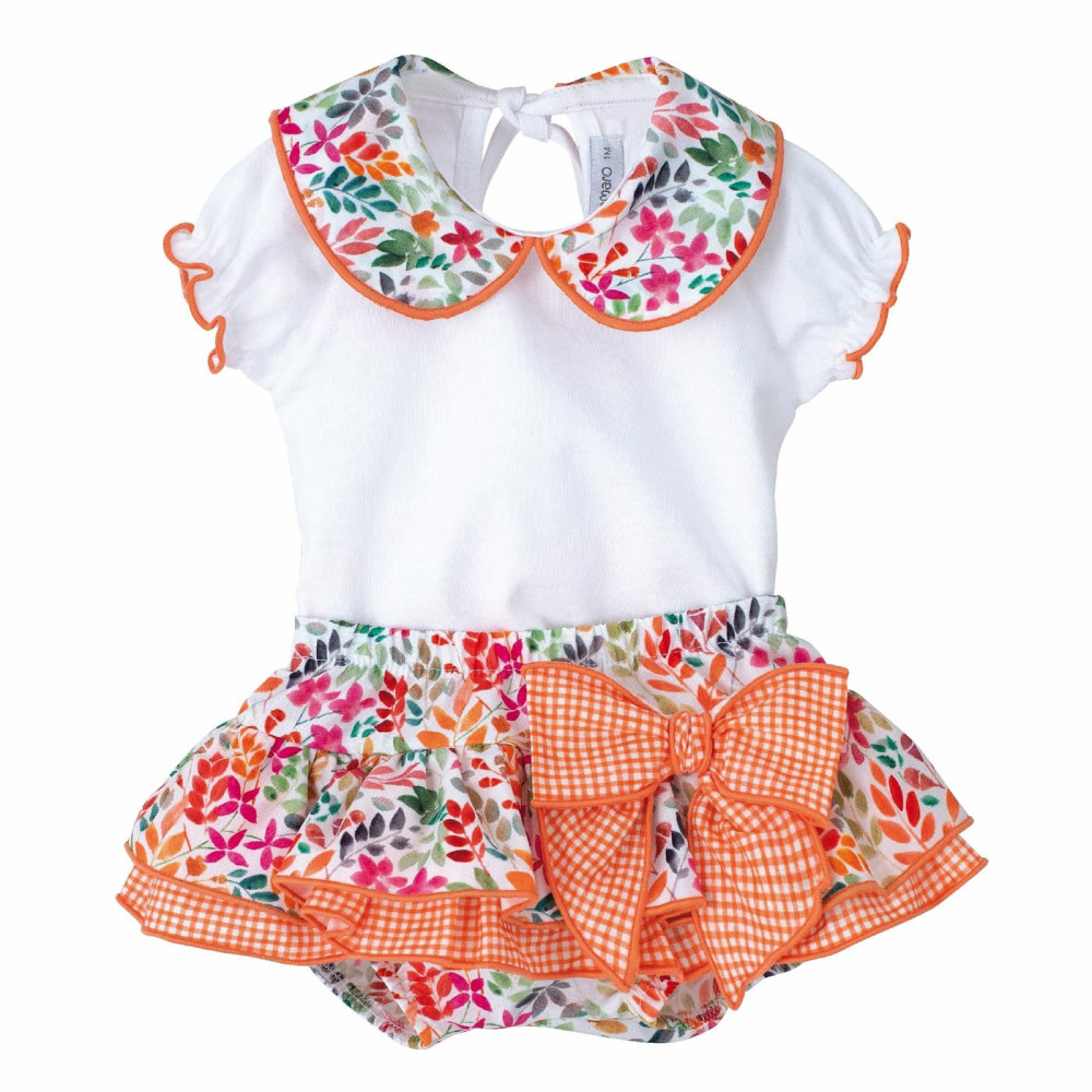 Pololo blanco naranja lazo