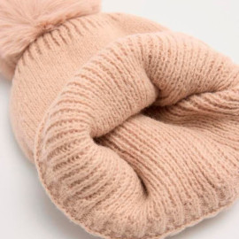 Gorro con pompón mujer