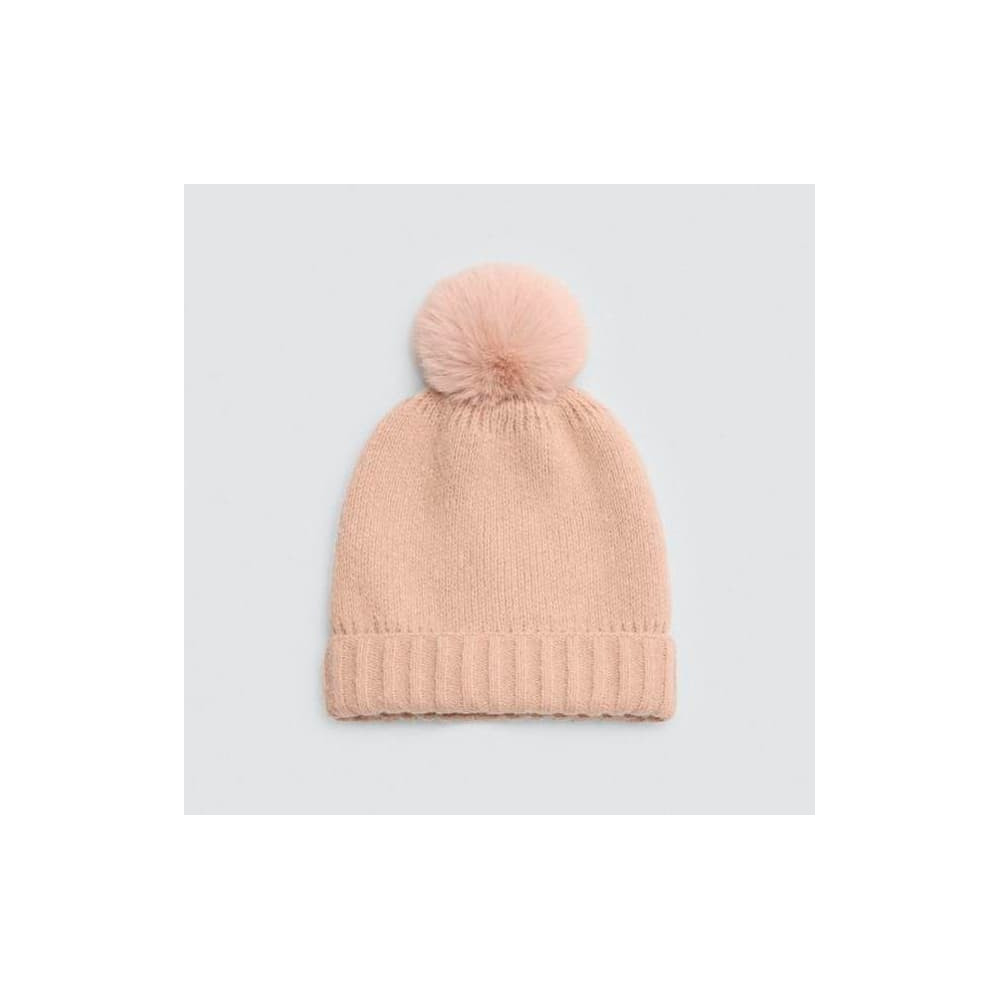 Gorro con pompón mujer