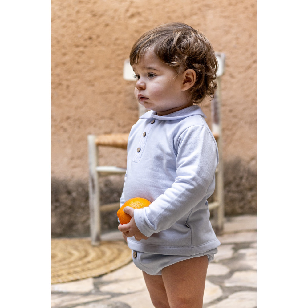 Conjunto pololo de bebé niño en azul con jersey